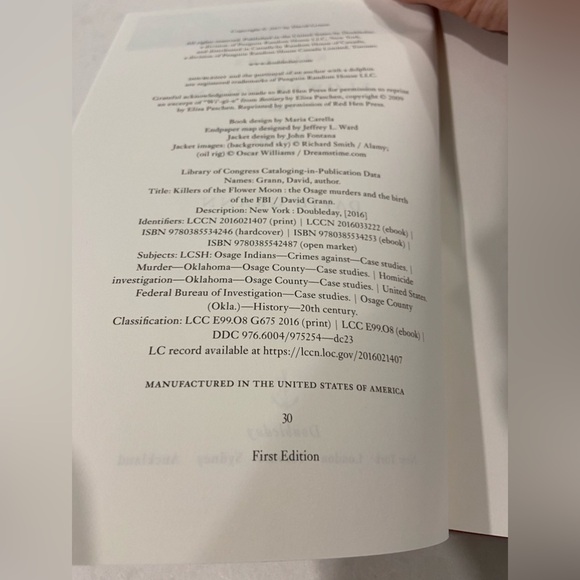 Killers of the flower moon by David Grann first edition hardcover - Picture 14 of 15